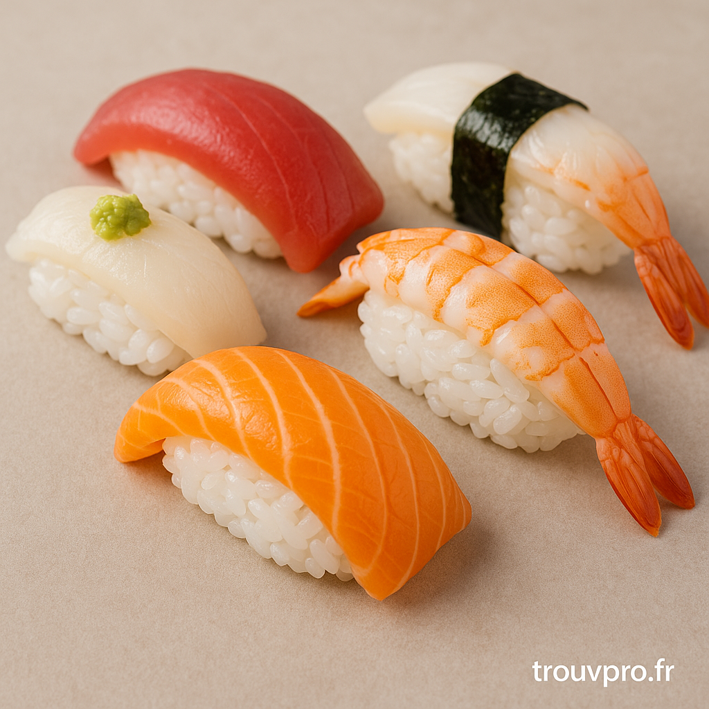 Les Nigiri sont l’essence même du sushi japonais : un riz vinaigré parfaitement travaillé