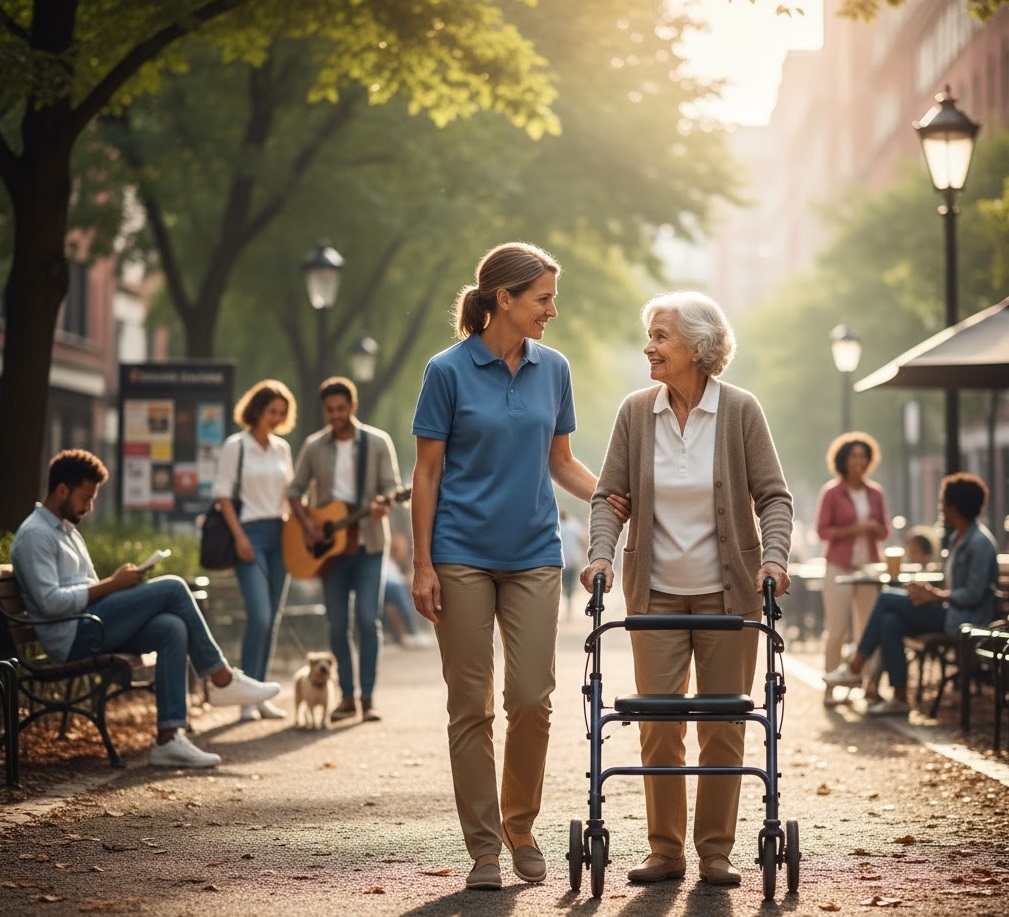 Aide à Domicile et Sorties Quotidiennes – Maintenir le Lien Social