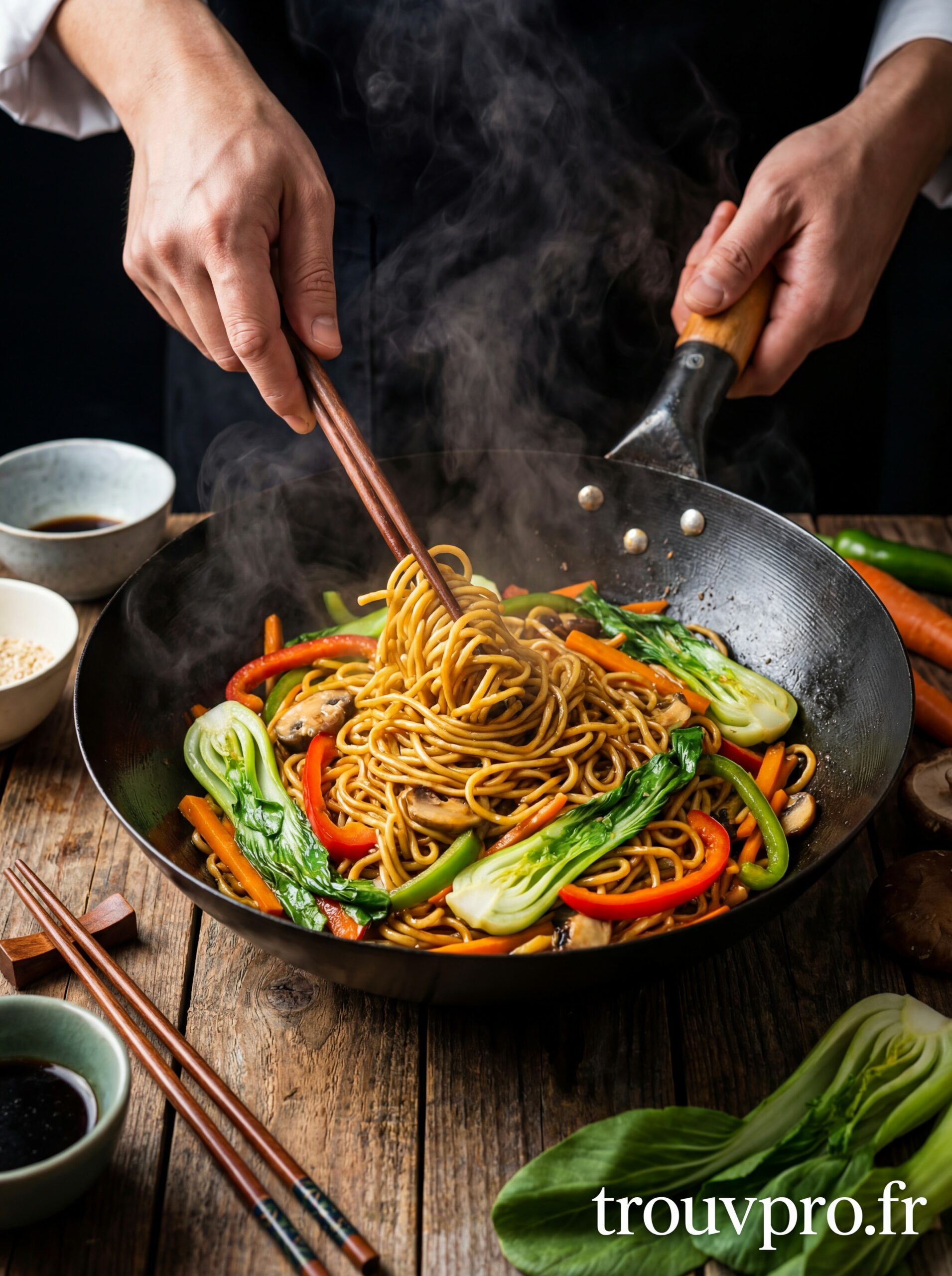 Wok de Nouilles sautées aux Légumes de Chine