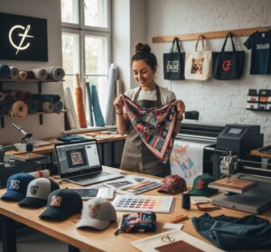 créateur spécialisé dans les textiles et accessoires personnalisés
