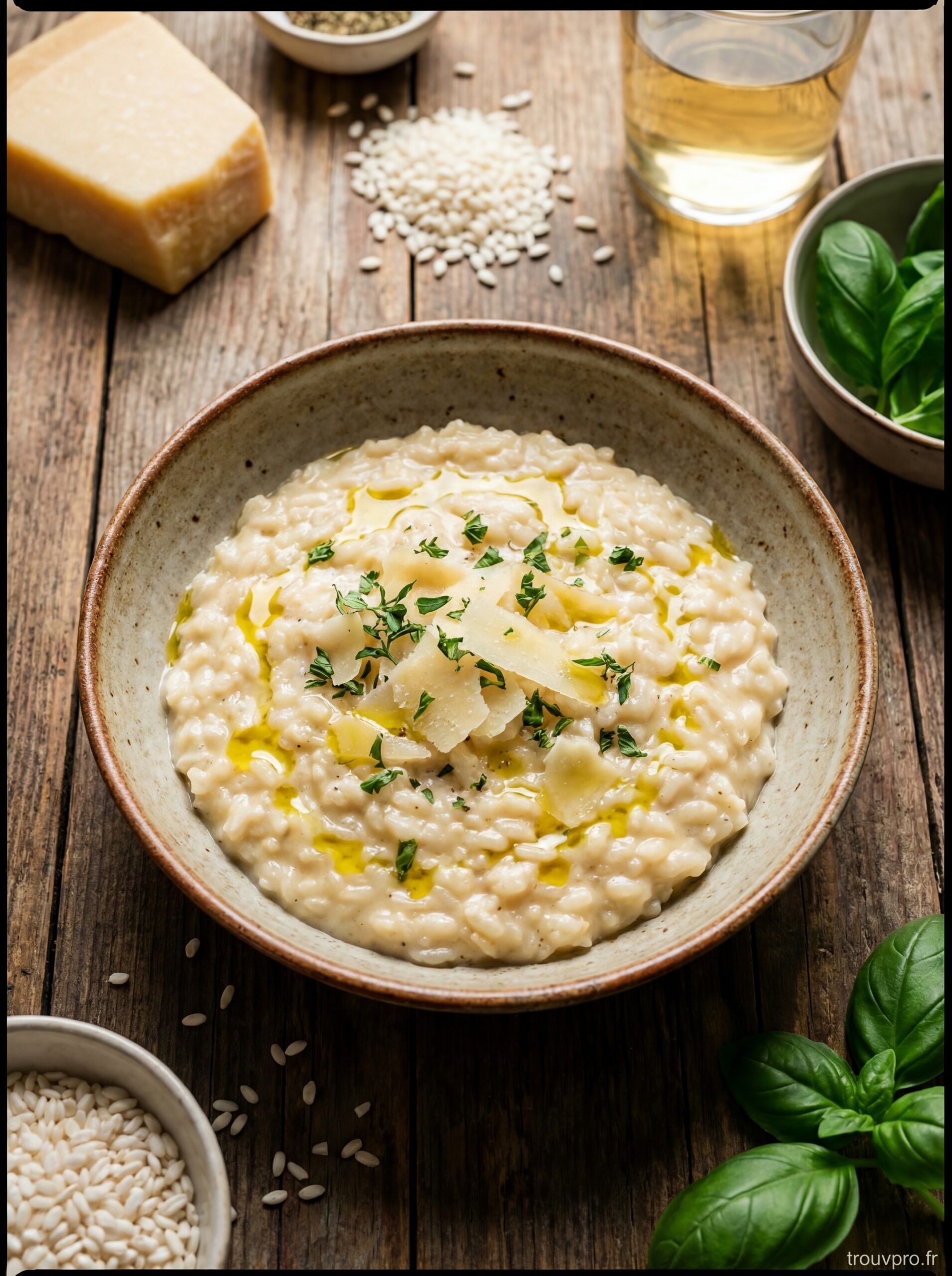 cré une photo pour ceci Risotto Crémeux au Parmesan de l' Italie