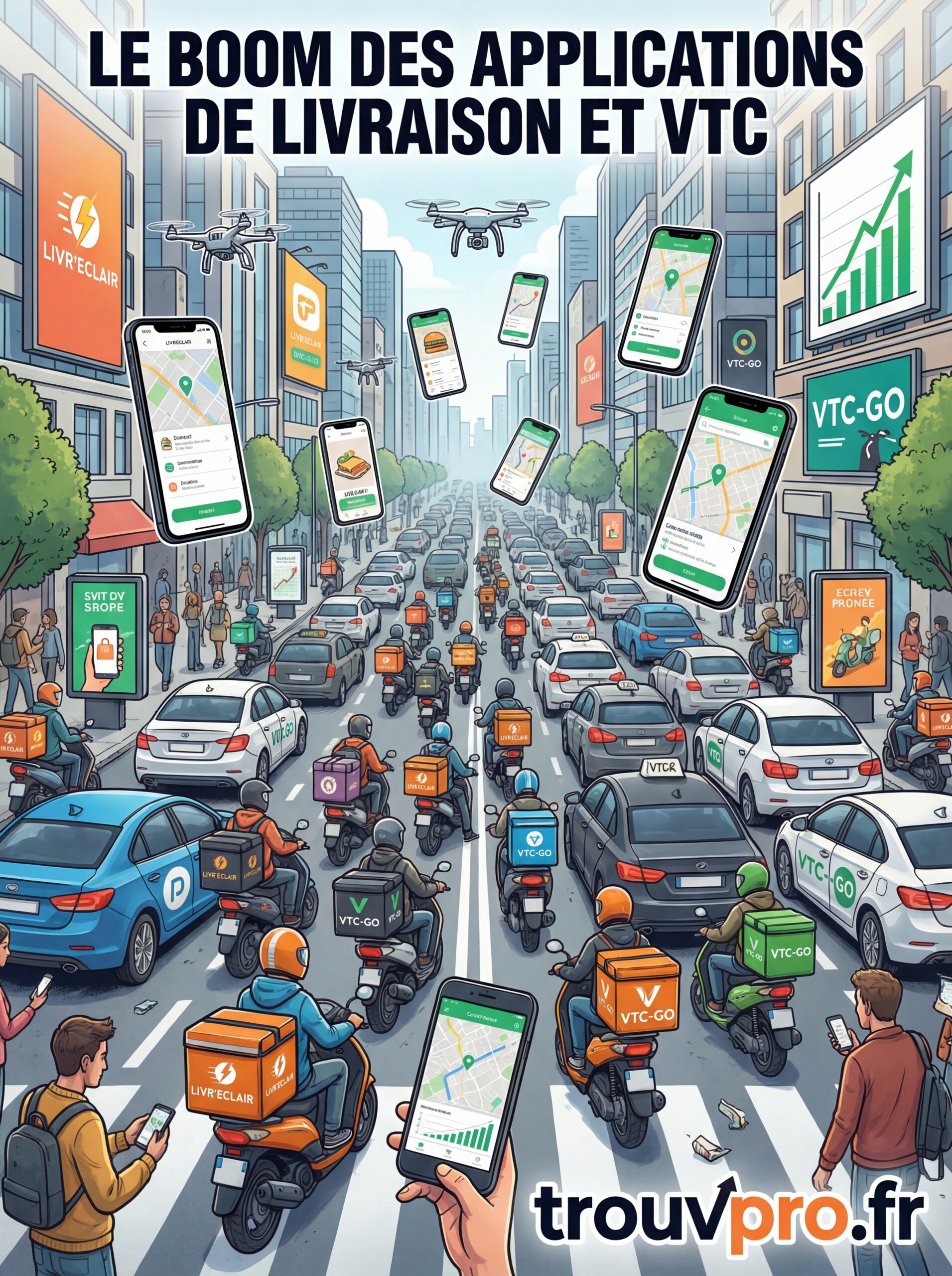 Le boom des applications de livraison et VTC