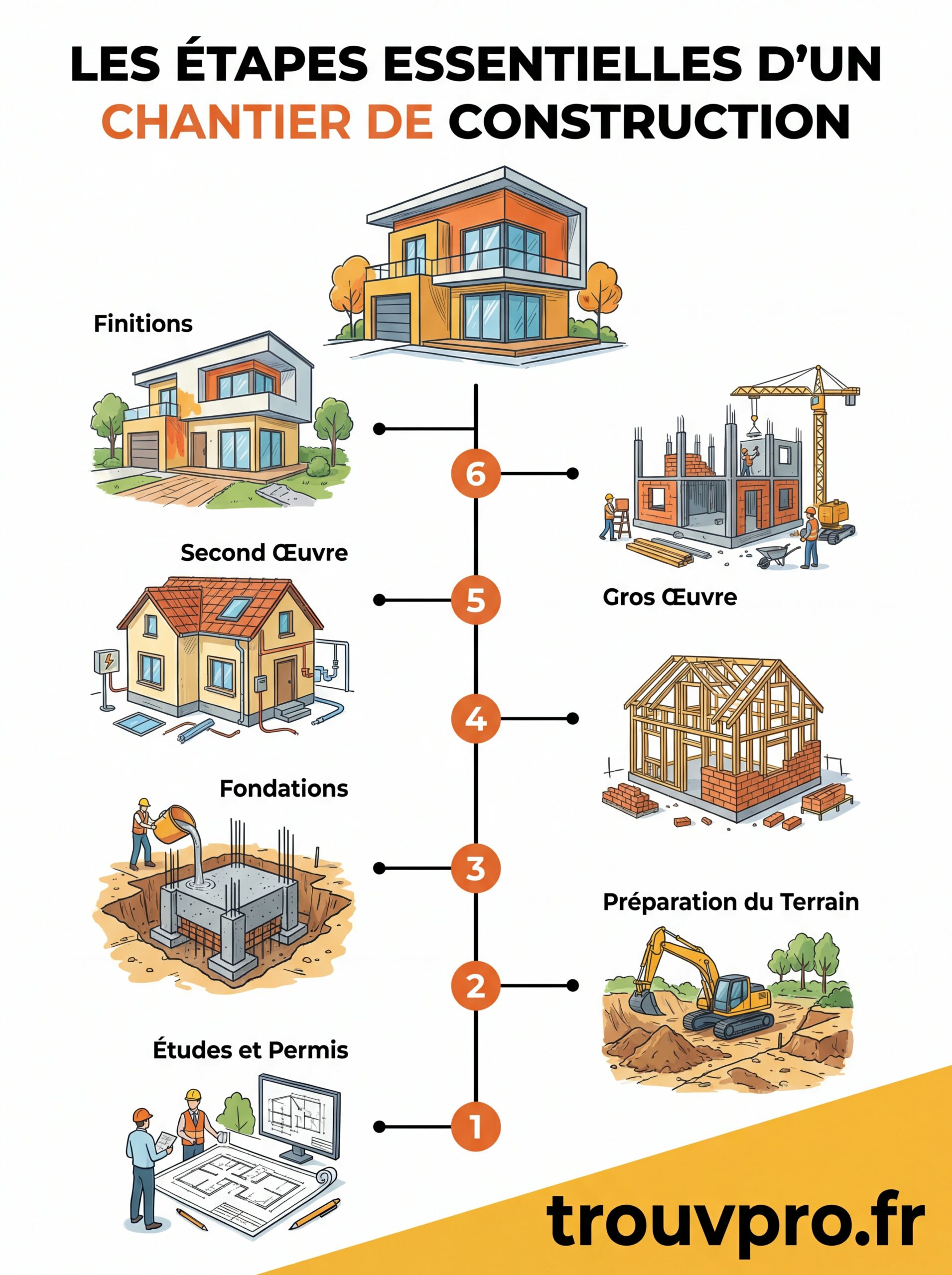 Les étapes essentielles d’un chantier de construction