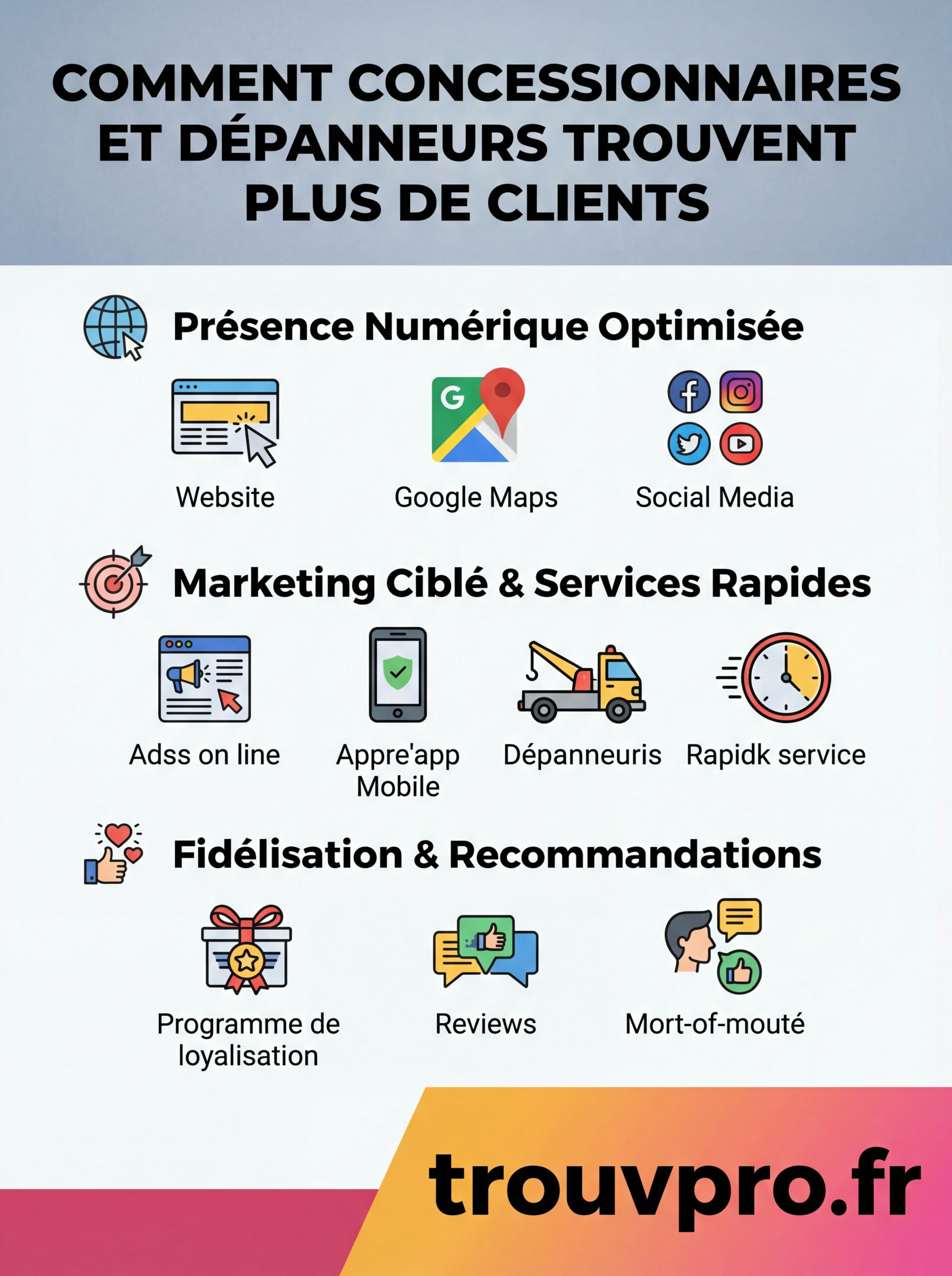 comment un concessionnaire ou dépanneur peut développer sa clientèle efficacement ?