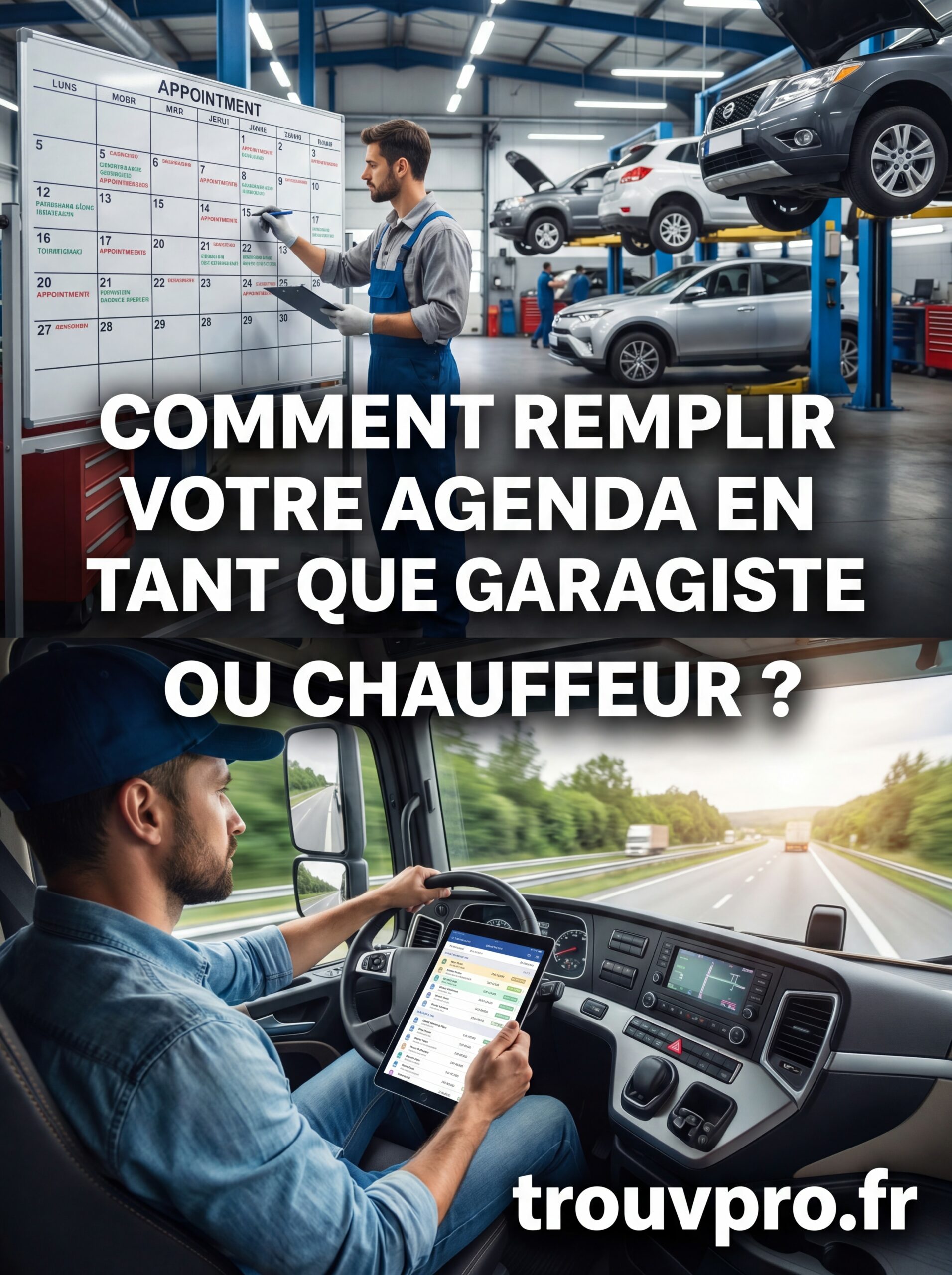 Comment remplir votre agenda en tant que garagiste ou chauffeur ?