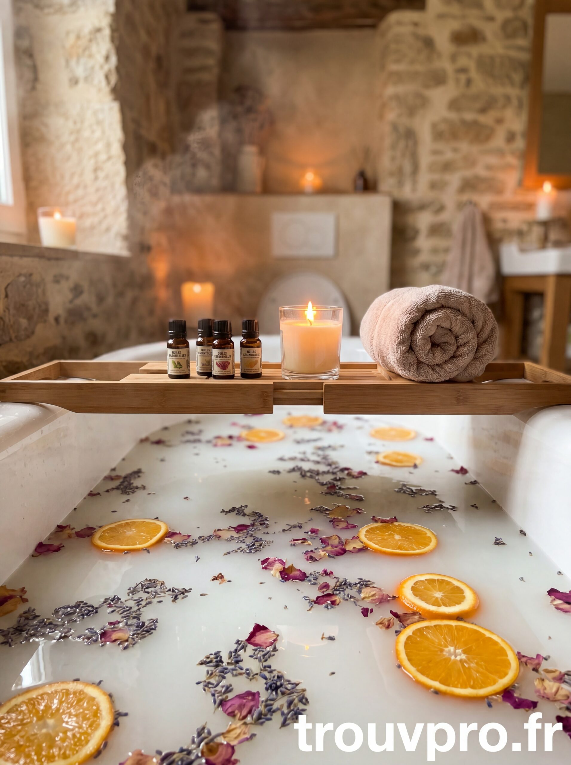 Bain relaxant aux huiles essentielles