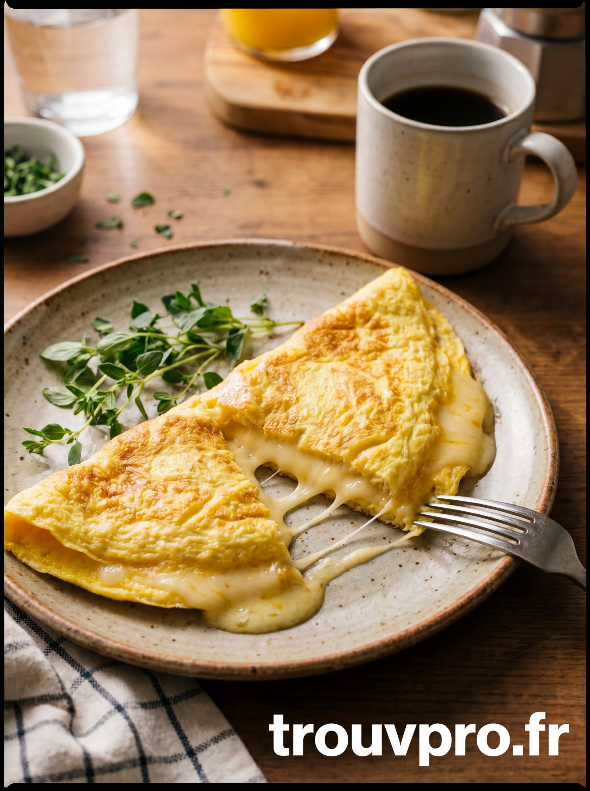 Omelette au fromage fondant