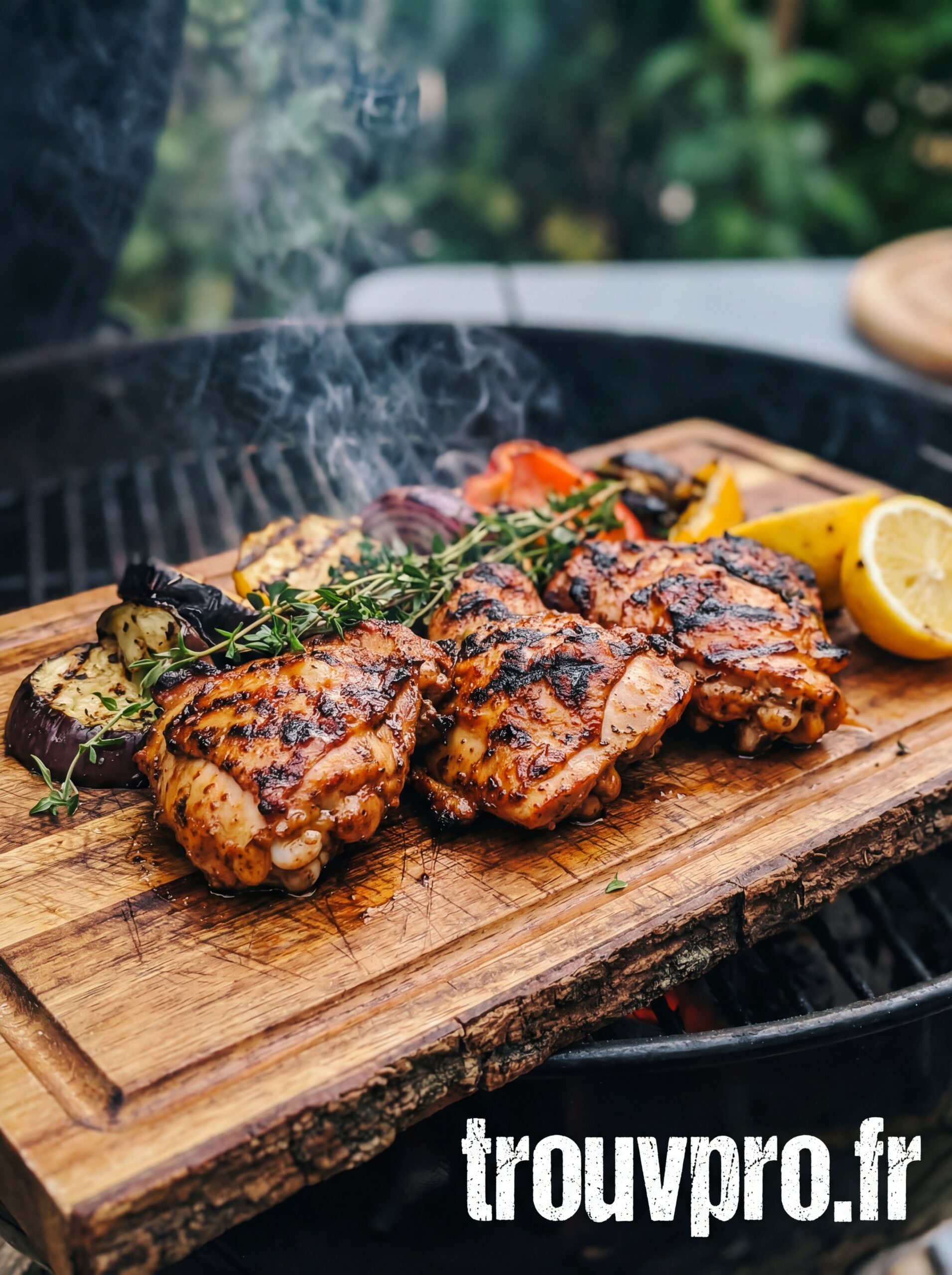 Poulet grillé mariné