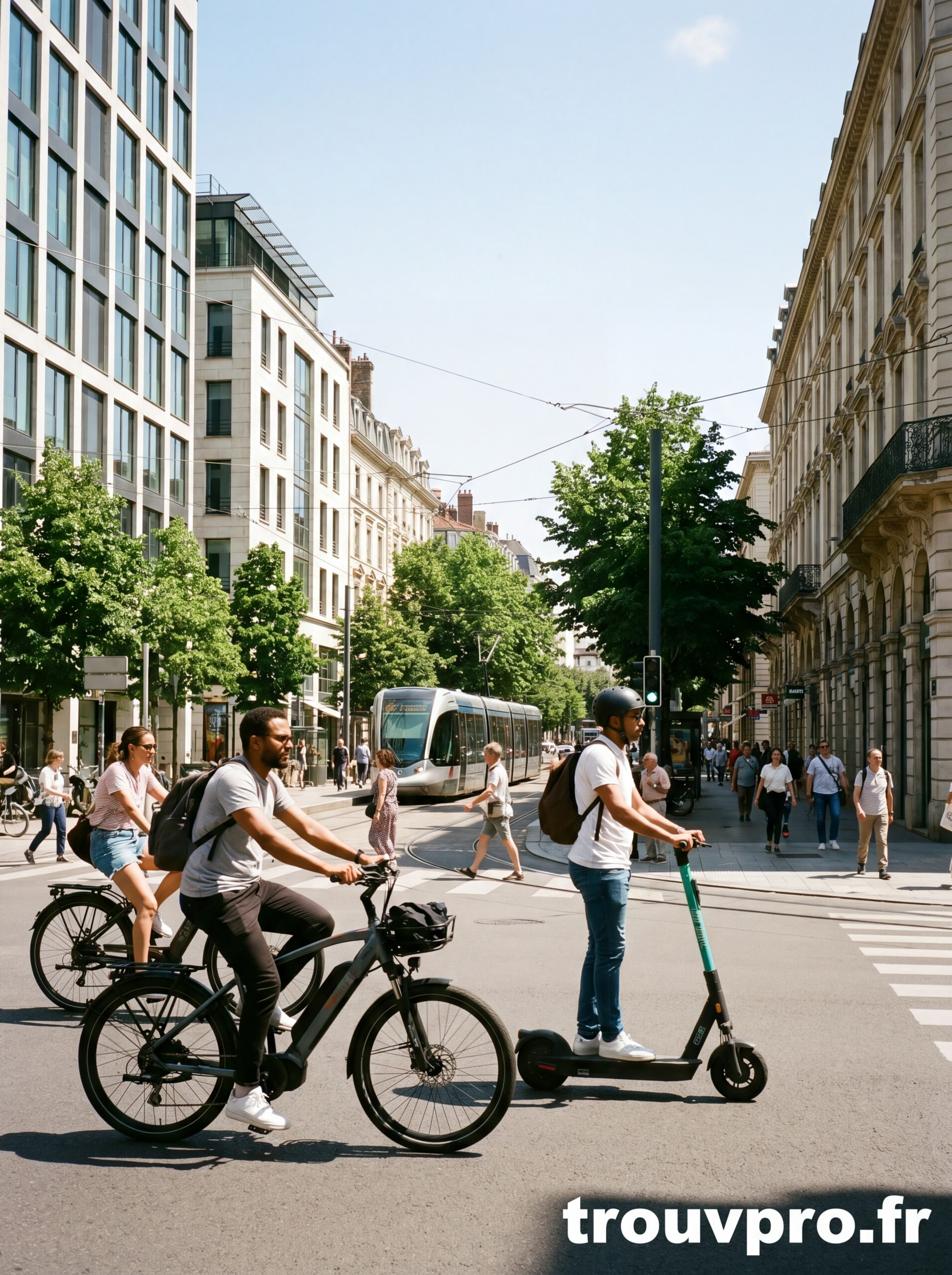 Vélo et trottinette électrique en ville