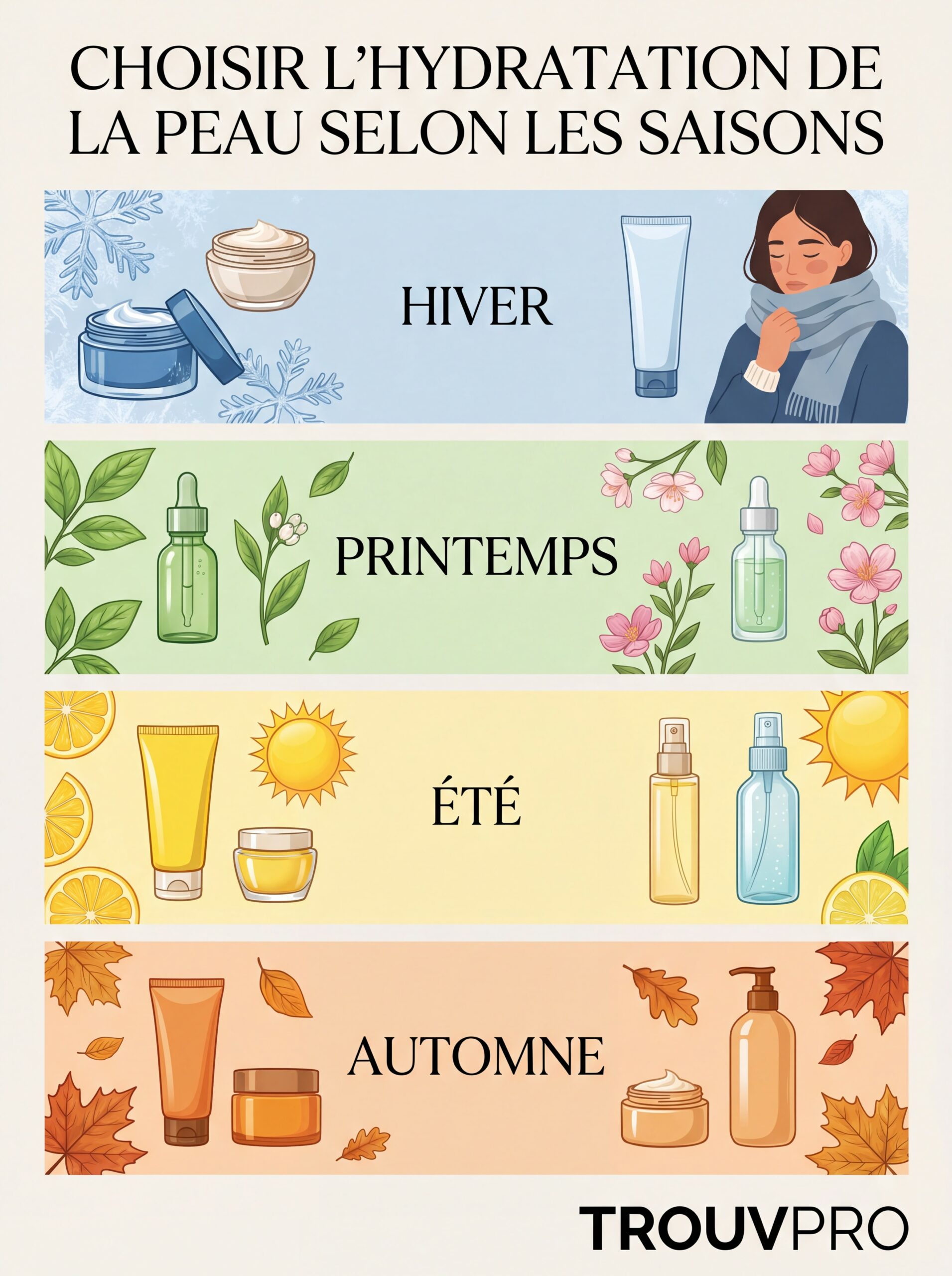 Hydratation de la peau selon les saisons