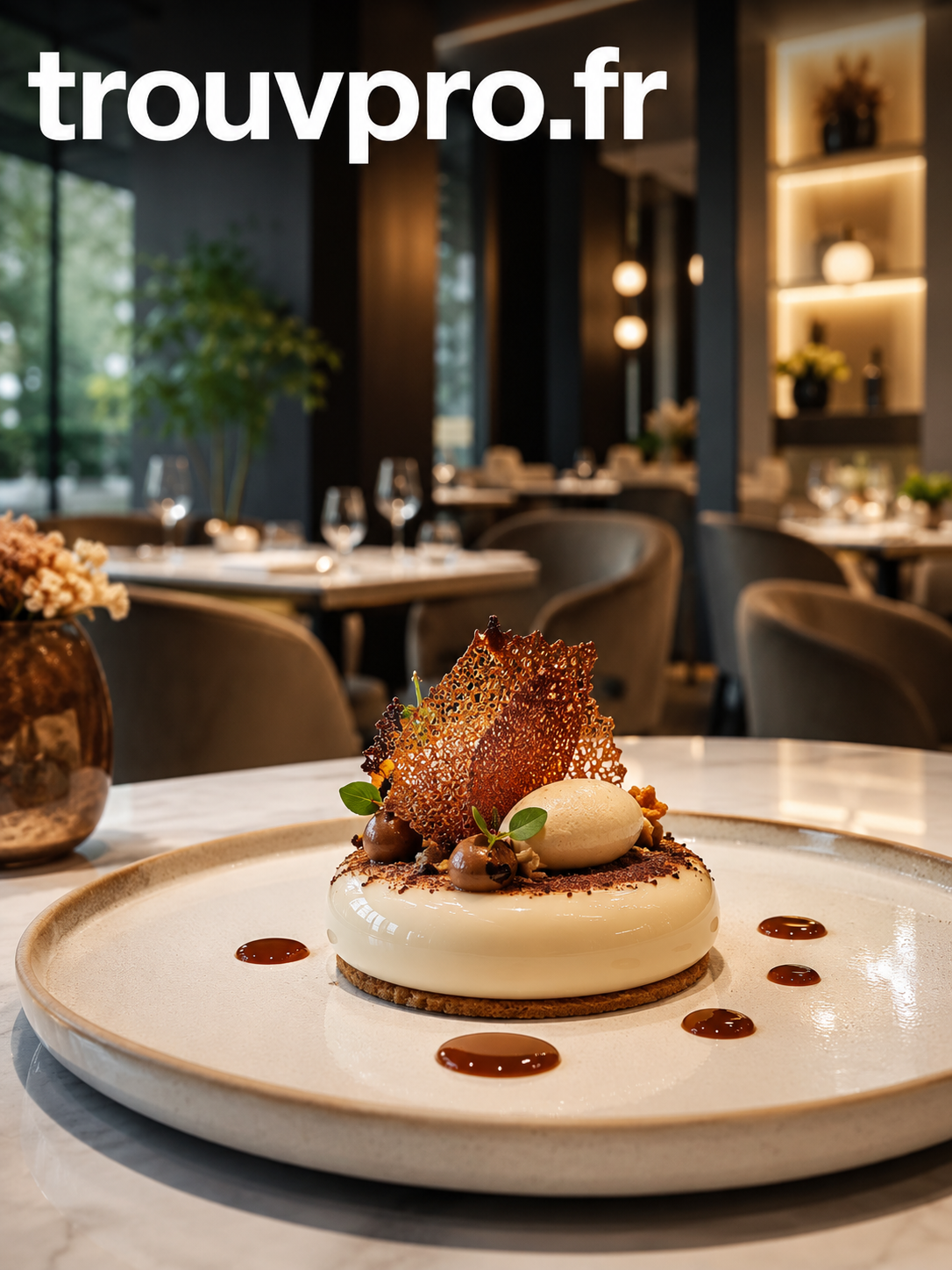 pâtisserie moderne en restaurant