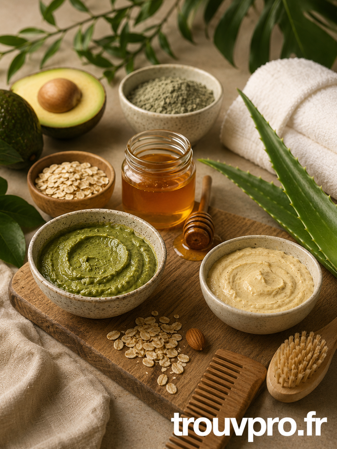 Masques naturels pour visage et cheveux