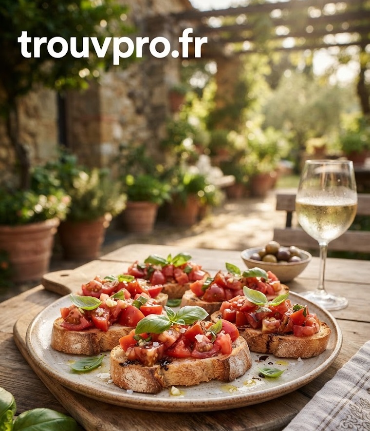 Bruschettas tomates et basilic : une entrée colorée et savoureuse idéale pour l’apéritif