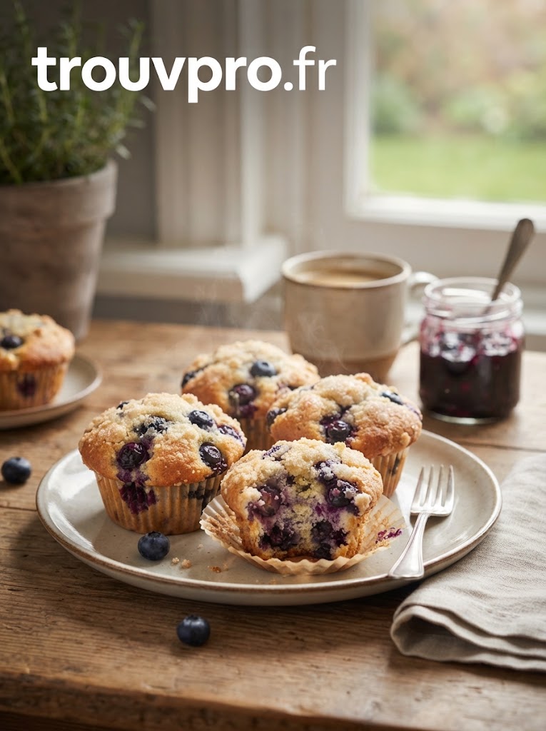 Muffins aux myrtilles : une recette moelleuse et gourmande pour bien commencer la journée
