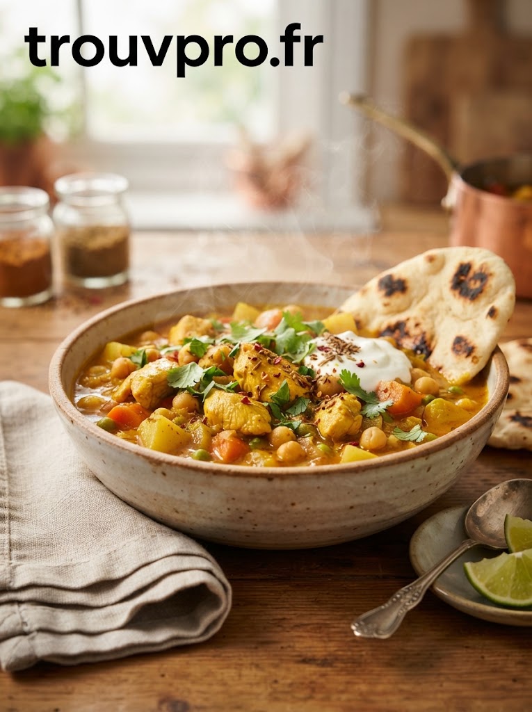 Curry de poulet : un plat parfumé aux épices qui réchauffe les papilles