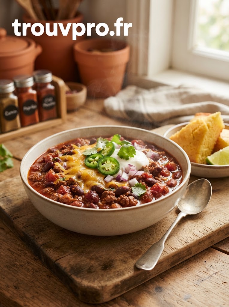 Chili con carne : un plat généreux, réconfortant et plein de saveurs