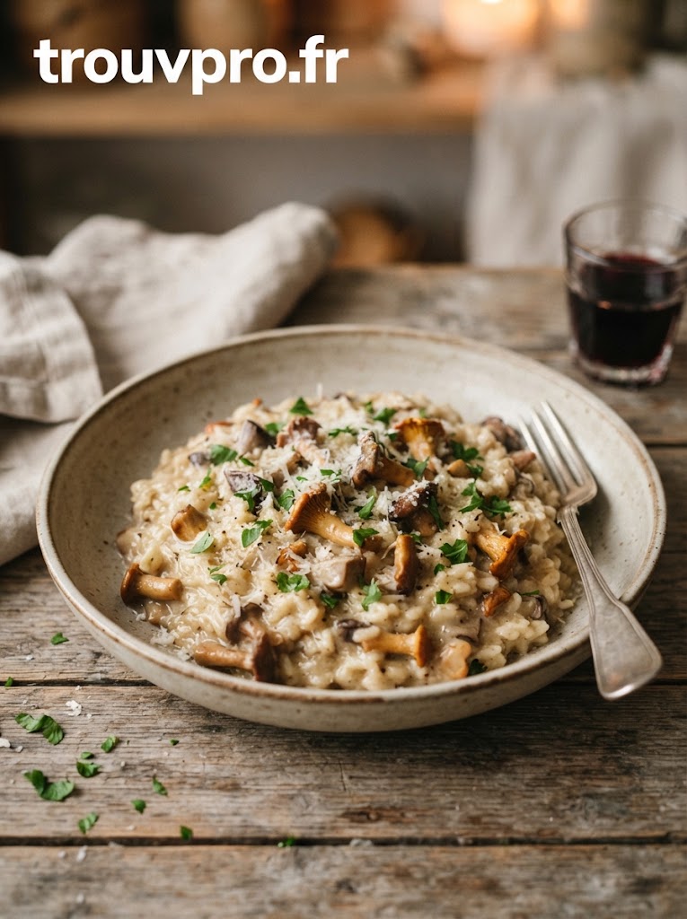 Risotto aux champignons : une recette crémeuse et réconfortante aux saveurs boisées
