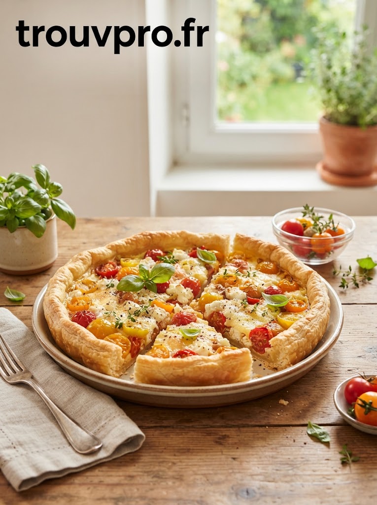 Tarte salée aux tomates et fromage : une recette simple, colorée et pleine de saveurs