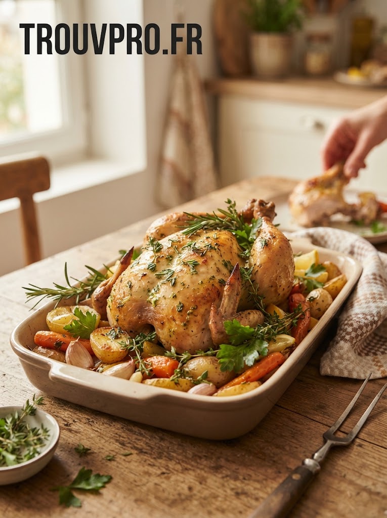 Poulet rôti aux herbes : une recette familiale facile et parfumée